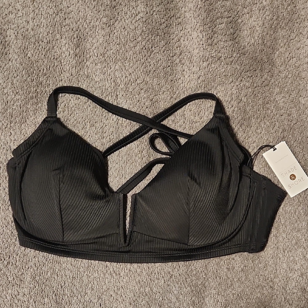 Shade & Shore Black Strappy Bra